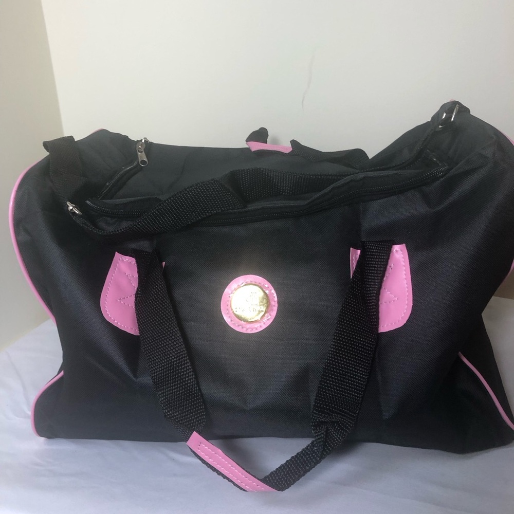 Women's Black Travel Duffel Bag with Pink Accents NWOT